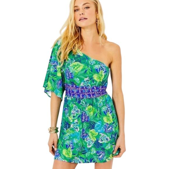 Lilly Pulitzer Niki One Shoulder Romper - Size 2 (MSRP $168) - Picture 5 of 10